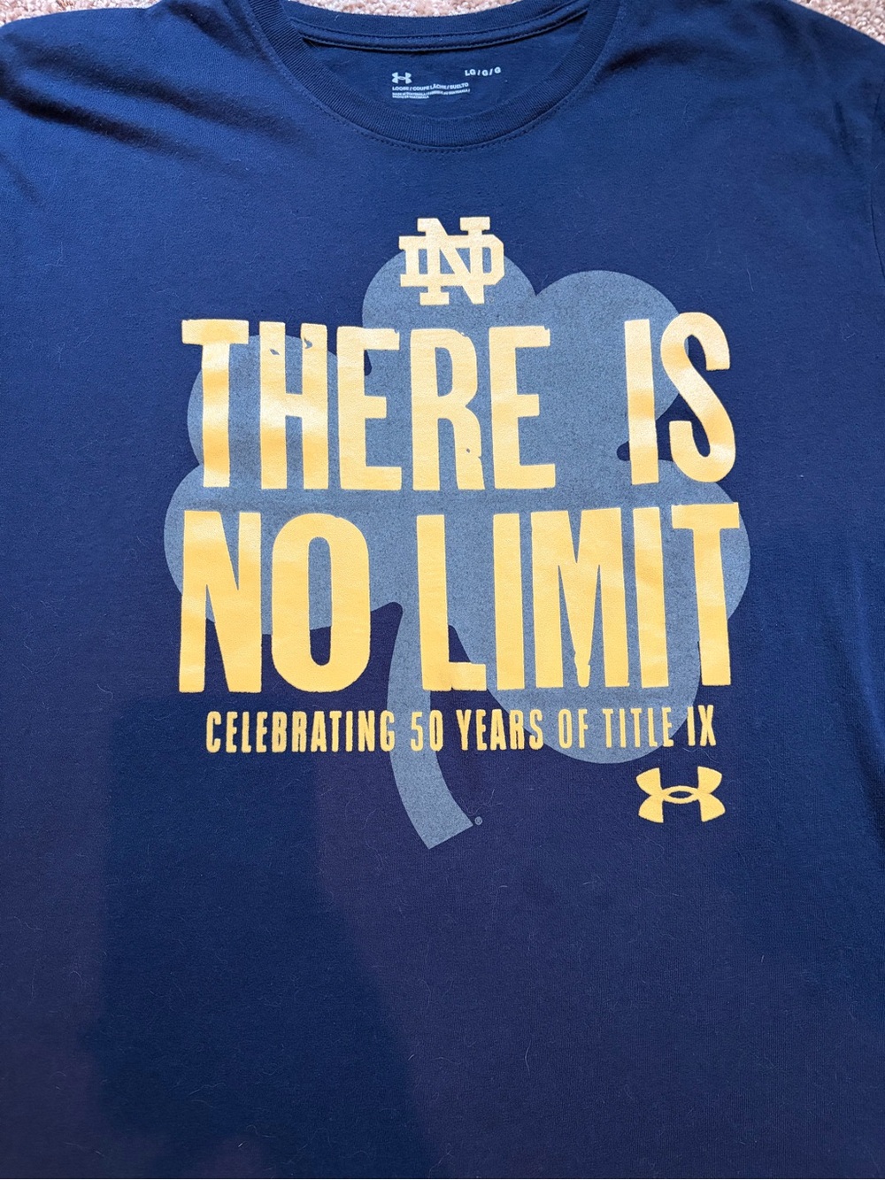 LG Navy Blue Crewneck Tee with White Inner Tag Print